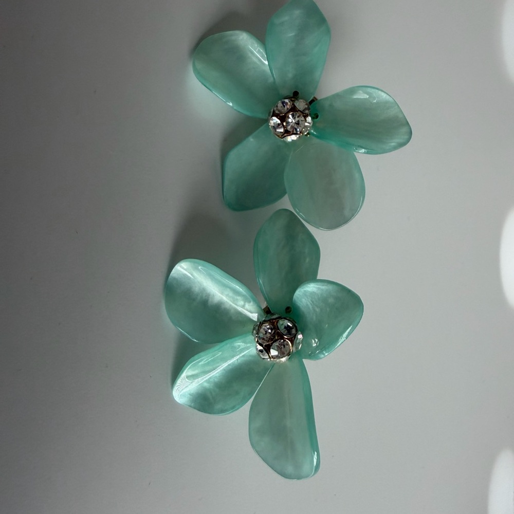 NWOT Vera Wang Aqua Floral Earrings from Kohls